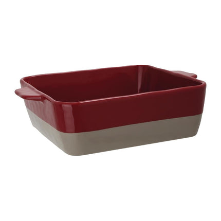 Ceramic Roasting Dish 4.2L | Olympia | Red and Taupe