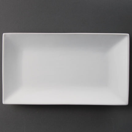 Rectangular Whiteware Serving Platters 31x18cm | Olympia | Set of 2