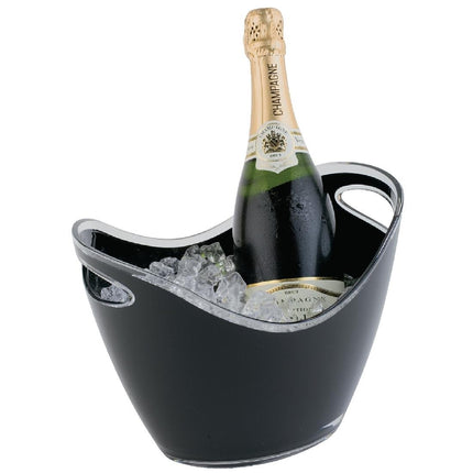 Small Black Acrylic Champagne Bowl with Handles | APS