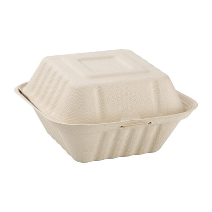 Compostable Bagasse Hamburger Boxes 152mm | Fiesta