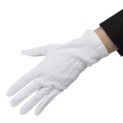 Men's White Serving Gloves | 100% Cotton | Size L 8