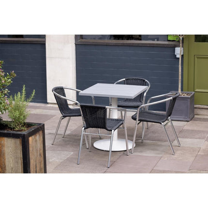 Square Aluminium Tabletop Light Grey 700mm | Bolero 7