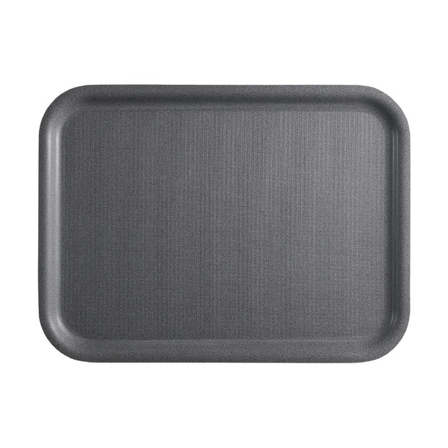 Serving Platter with Charcoal Non-Slip Surface | Cambro Mykonos | 340x460mm