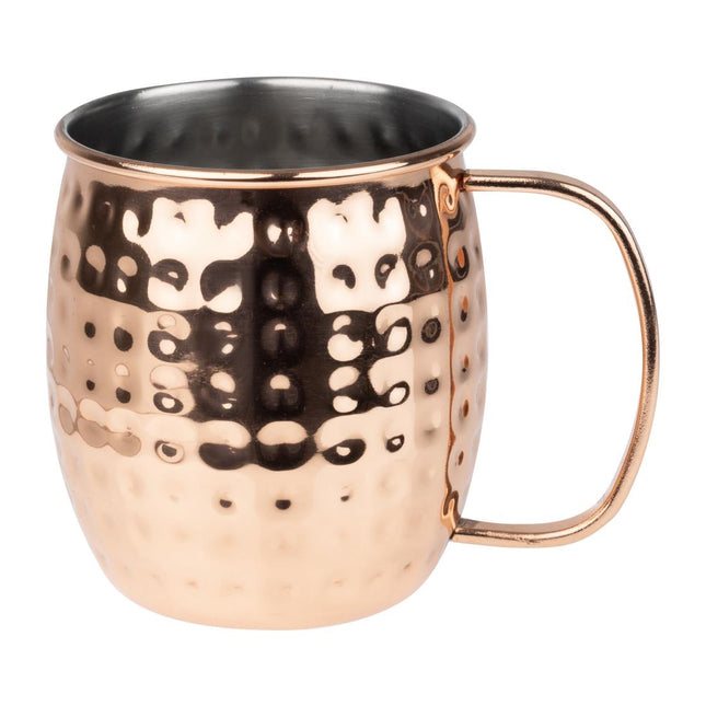Hammered Copper-Coated Stainless Steel Mug 440ml | Olympia Barware 2