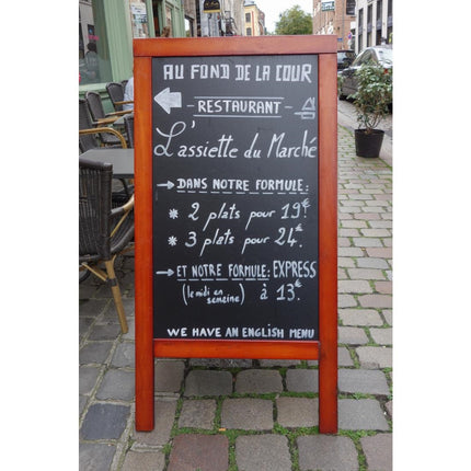 Double-Sided Mahogany A-Board Chalkboard 135x70cm | Securit Duplo 3