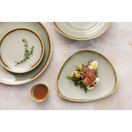 Triangular Plates 23cm Mos Green | Olympia Kiln Collection | Set of 6 7