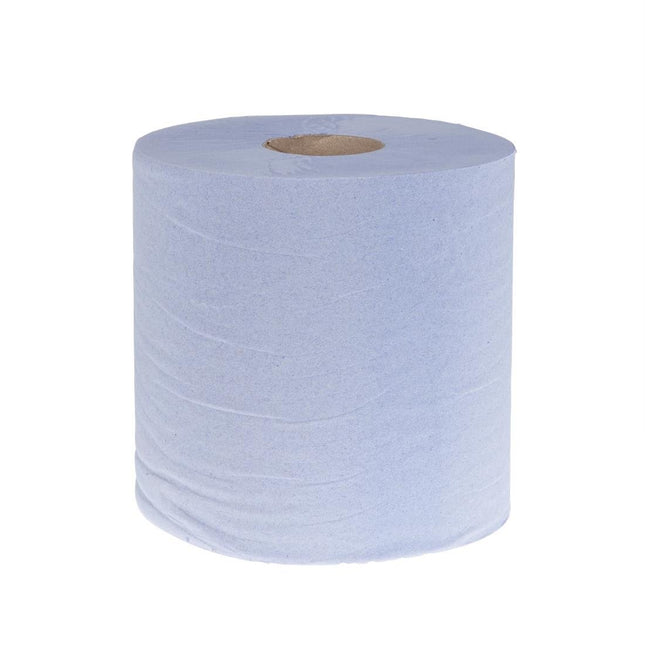 Blue Centrefeed Paper Towel Rolls 1-Ply | Jantex | 6 Rolls