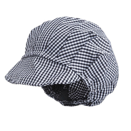 Poly-Cotton Chef Hat with Visor Blue-White Checkered | Whites 4
