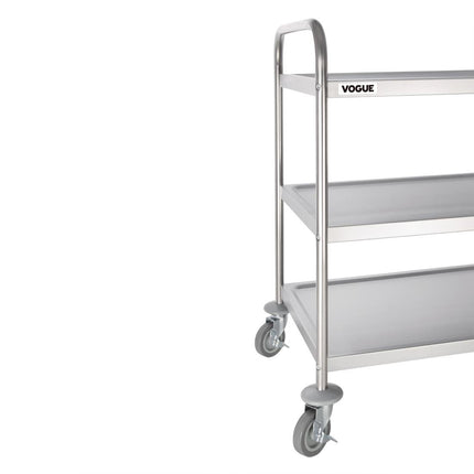Stainless Steel 3-Tier Serving Trolley Large 93(h) x 86(b) cm | Vogue 4