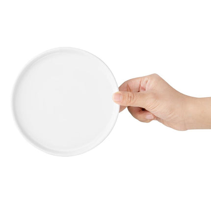 White Porcelain Flat Round Plate | Olympia | 150mm 2