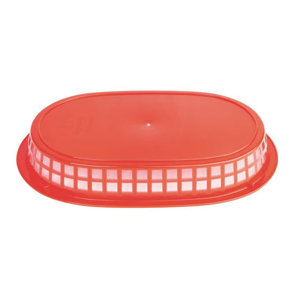 Oval Red Polypropylene Table Basket | Olympia 3