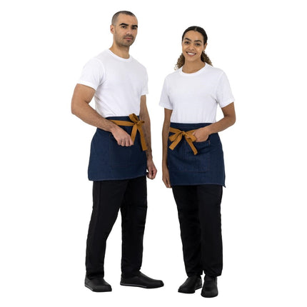 Denim Blue Polyester-Cotton Waist Apron 43 x 70 cm | Southside 7