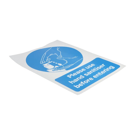 Vinyl Sticker A4 'Gelieve bij binnenkomst handreiniger te gebruiken' 2