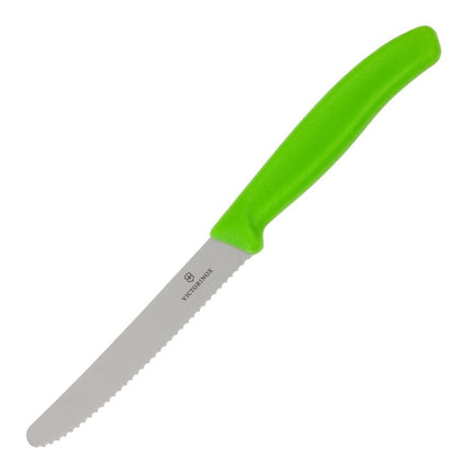 Serrated Tomato Knife 11cm | Victorinox | Green Handle