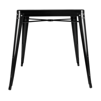 Square Galvanized Steel Bistro Table 668 mm | Bolero | Black 2