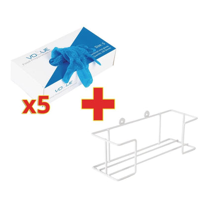 Powdered Vinyl Gloves with Free Dispenser Holder | Large Size