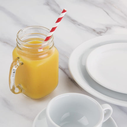 Compostable Red-White Striped Paper Straws | Fiesta | 250 Pieces 3