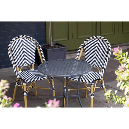 Parisian Style Rattan Side Chair Black | Bolero | 2 Pieces 6