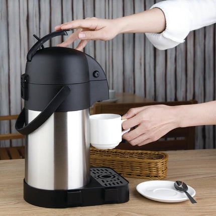 Olympia Stainless Steel Pump Thermos Jug 2.5 L 2