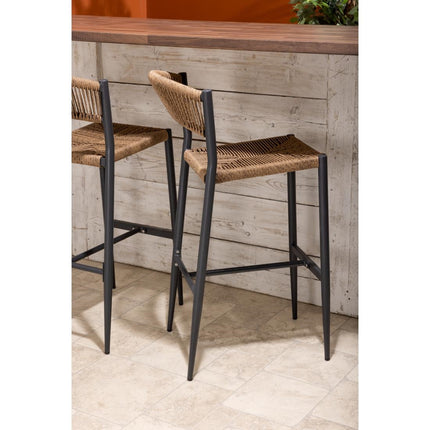 PE Woven Rattan Outdoor Bar Stools Natural | Bolero Eden | 2 Pieces 7