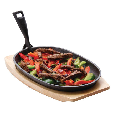 Oval Cast Iron Sizzle Platter | Olympia | 28x19cm 6