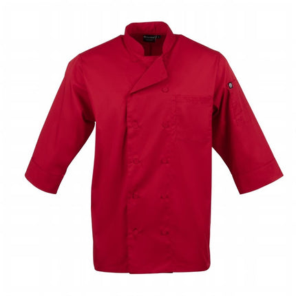 Unisex Red Chef Jacket with Double Button Closure | Chef Works | Size M 7