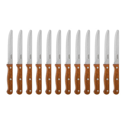 Steak Knives with Rounded Tip Wood Handle 21.5cm | Olympia | Set of 12 4