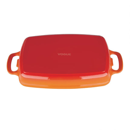 Rectangular Cast Iron Oven Dish 2.8L | Vogue | Orange 3