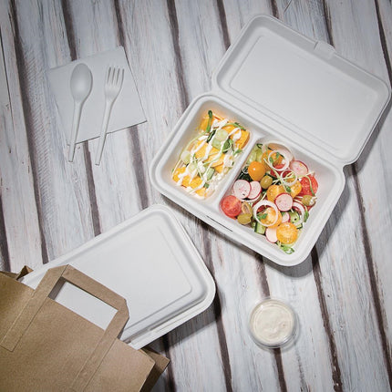 Compostable Bagasse Food Boxes 2 Compartments | Fiesta 5