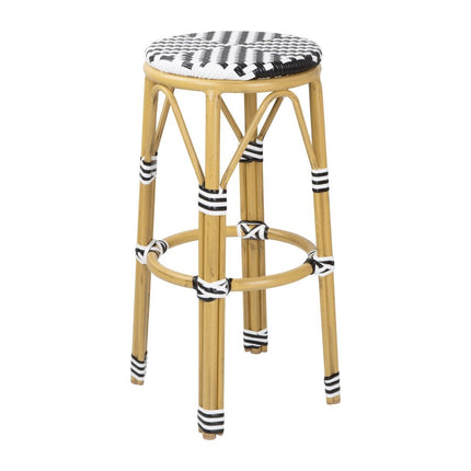 PE Rattan Bar Stools Black | Bolero Parisian Style (2 Pack)