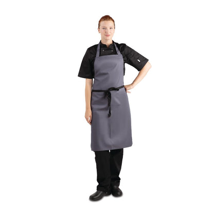 Poly-Cotton Bib Apron Grey | Whites 7