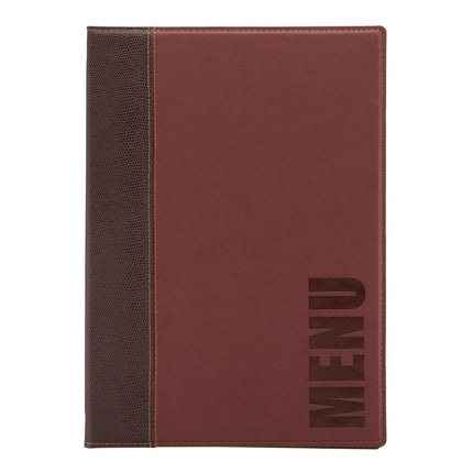 Synthetic Leather Menu Holder A4 Burgundy | Securit Trendy