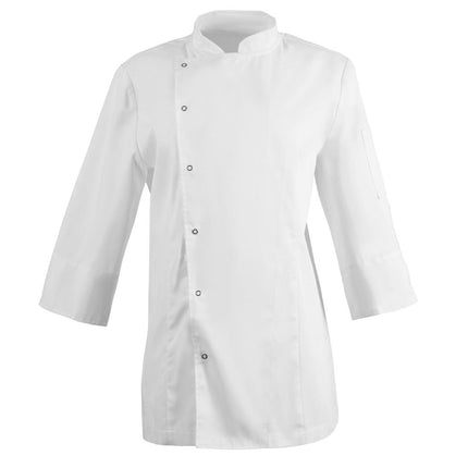 Tailored Women's Chef Jacket with Three-Quarter Sleeves and Ventilation | Whites | L