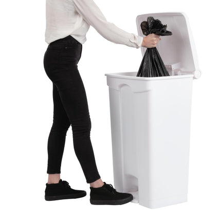 Hands-Free White Pedal Bin 87L | Jantex 6