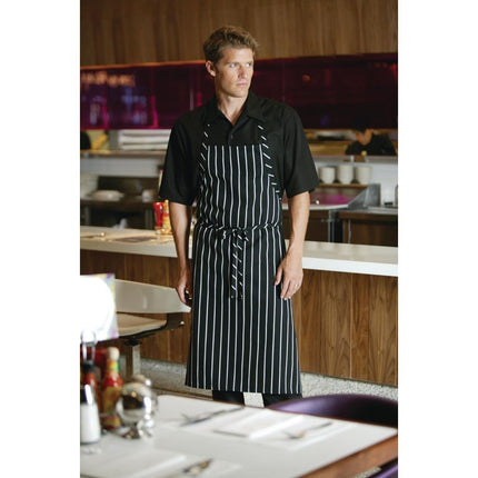 Premium Woven Black and White Striped Apron | Chef Works | 99x94 cm 4