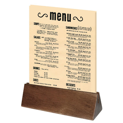 Acacia Wood Menu Holders for A4 Cards | Olympia | 10 Pieces 2