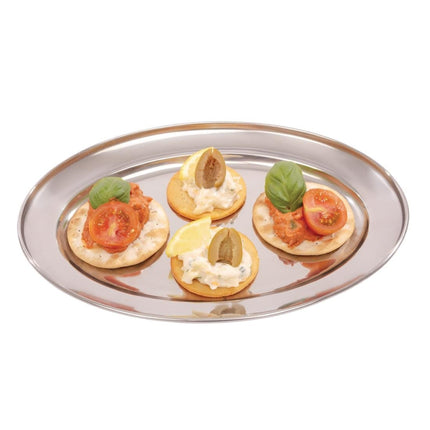 Oval Stainless Steel Serving Platter 25cm | Olympia 6