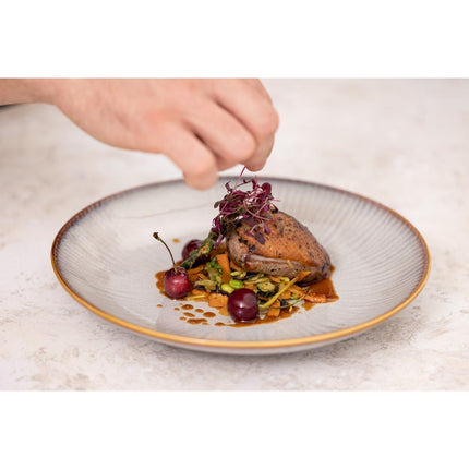 Drift Grey Low Coupe Bowls with Relief 260mm | Olympia | Set of 4 7