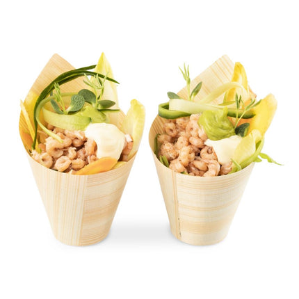 Wooden Slant Cup 220 ml (FSC®) ø70 x h137/70 mm | Sier Disposables 2
