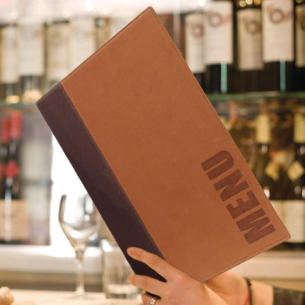 Synthetic Leather Menu Holder A4 Brown | Securit Trendy 6
