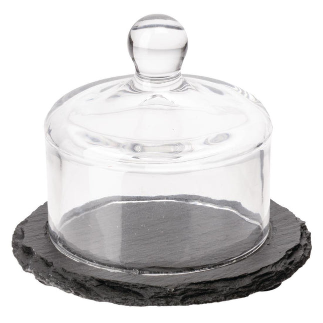 Slate Butter Dish with Glass Lid | APS