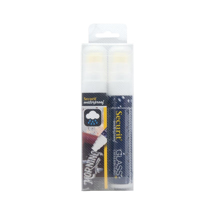 Waterproof Chalk Marker White 7-15mm Tip | Securit | Pack of 2