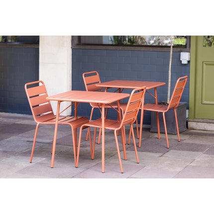 Terracotta Square Steel Bistro Table 700mm | Bolero 7