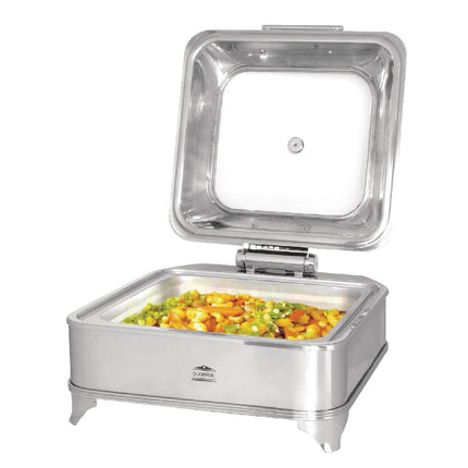 Square Electric Chafing Dish | Olympia | Stainless Steel with Glass Lid 7