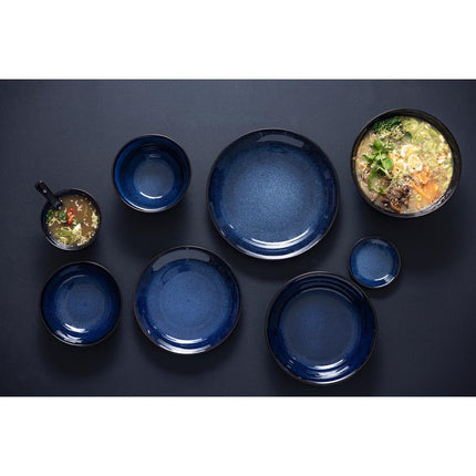 Midnight Blue Reactive Glaze Footed Bowls 115mm | Olympia Luna | Stoneware 7