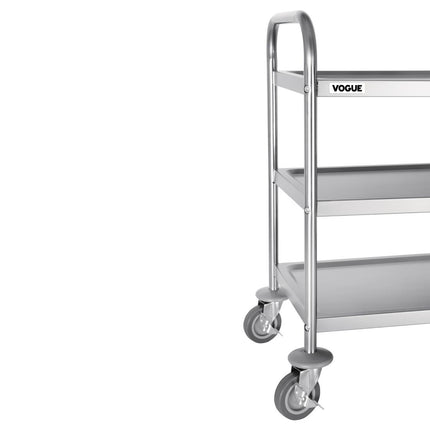 Stainless Steel 3-Tier Serving Trolley Small 82.5(h) x 71(b) cm | Vogue 4