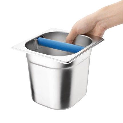 GN 1/6 Stainless Steel Knock-Out Container with Fixed PVC Bar 4