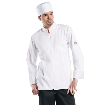 Long Sleeve Chef Jacket with Zipper | Chaud Devant Monza | White | 3XL | Straight Fit