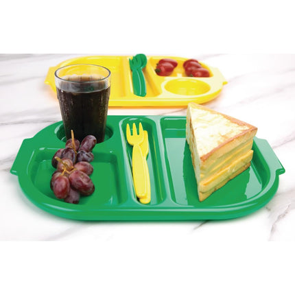 Polycarbonate Compartment Tray Green 32.2x23.6cm (10 pcs) | Olympia Kristallon 4