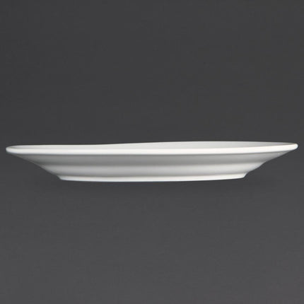 White Dinner Plates with Wide Rim 20.2cm | Olympia Whiteware | Set of 12 5